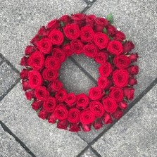 Rose, wreath, red, Funeral, sympathy, wreath, tribute, flowers, florist, gravesend, Northfleet, Kent, london