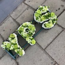 Funeral, name, letters, different, unusual, combination, white, loose, funeral, wreath, tribute, flowers, florist, gravesend, northfleet, kent