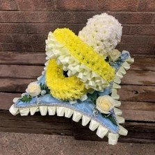 Baby, dummy, pacifier, funeral, flowers, tribute, wreath, florist, gravesend, northfleet, kent