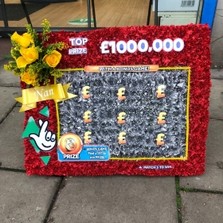 Lotto, lottery, scratch, card, funeral, flowers, tribute, wreath, gravesend, northfleet, kent, Florist, delivery