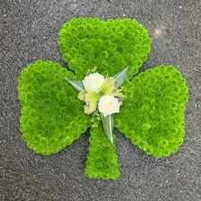 Green, orange, white, Irish, shamrock, funeral, tribute, wreath, flowers, florist, gravesend, northfleet, kent