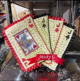 Ace, playing, card, poker, funeral, flowers, wreath, tribute, florist, gravesend, kent, london