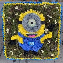 Minion, Stuart, despicable me, funeral, flowers, tribute, wreath, gravesend, florist, northfleet, kent, london