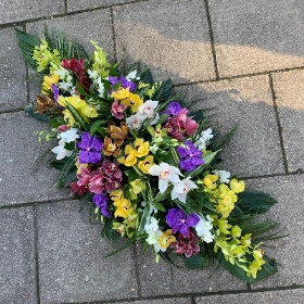 Orchid, coffin, spray, Funeral, sympathy, wreath, tribute, flowers, florist, gravesend, Northfleet, Kent, london