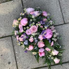 Pink, purple, spray, Funeral, sympathy, wreath, tribute, flowers, florist, gravesend, Northfleet, Kent, london, pretty