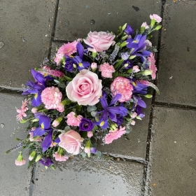 Pink, purple, spray, Funeral, sympathy, wreath, tribute, flowers, florist, gravesend, Northfleet, Kent, london