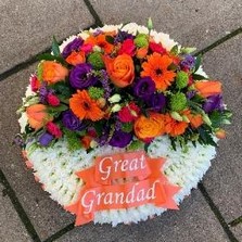 White, based, posy, vibrant, bright, Funeral, sympathy, wreath, tribute, flowers, florist, gravesend, Northfleet, Kent, london