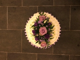 White, purple, lilac, posy, arrangement, Funeral, sympathy, wreath, tribute, flowers, florist, gravesend, Northfleet, Kent, london