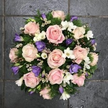 Rose, freesia, posy, arrangement, Funeral, sympathy, wreath, tribute, flowers, florist, gravesend, Northfleet, Kent, london