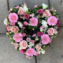 Pink, white, heart, Funeral, sympathy, wreath, tribute, flowers, florist, gravesend, Northfleet, Kent, london