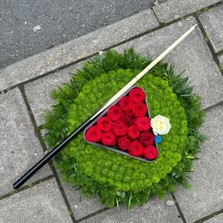 Snooker, Poole, cue, balls, triangle, Funeral, sympathy, wreath, tribute, flowers, florist, gravesend, Northfleet, Kent, london