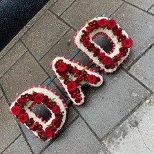 Dad, daddy, father, letters, word, Funeral, sympathy, wreath, tribute, flowers, florist, gravesend, Northfleet, Kent, london