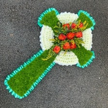 Celtic, cross, green, orange, white, Irish, Funeral, sympathy, wreath, tribute, flowers, florist, gravesend, Northfleet, Kent, london