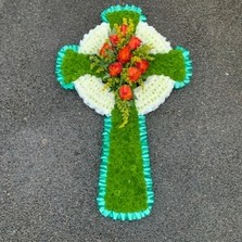 Celtic, cross, green, orange, white, Irish, Funeral, sympathy, wreath, tribute, flowers, florist, gravesend, Northfleet, Kent, london