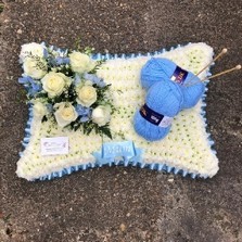 Ball, wool, knitting, knitter, crochet, pillow, Funeral, sympathy, wreath, tribute, flowers, florist, gravesend, Northfleet, Kent, london