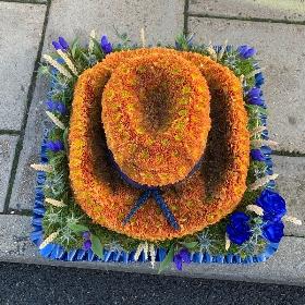 Cowboy, hat, Stetson, Funeral, sympathy, wreath, tribute, flowers, florist, gravesend, Northfleet, Kent, london