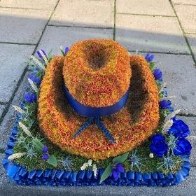 Cowboy, hat, Stetson, Funeral, sympathy, wreath, tribute, flowers, florist, gravesend, Northfleet, Kent, london