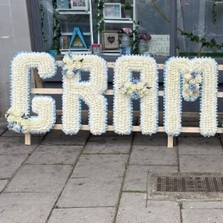 2, foot, xl, 24, inch, letters, funeral, flowers, wreath, tribute, traveller, gypsy, London, kent, 