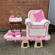 Armchair, table, slippers, traveller, gypsy, Funeral, sympathy, wreath, tribute, flowers, florist, gravesend, Northfleet, Kent, London