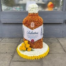 Ballantines, whiskey, whisky, bottle, Funeral, sympathy, wreath, tribute, flowers, florist, gravesend, Northfleet, Kent, London