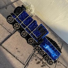 Blue, steam, train, Funeral, sympathy, wreath, tribute, flowers, florist, gravesend, Northfleet, Kent, London