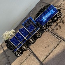 Blue, steam, train, Funeral, sympathy, wreath, tribute, flowers, florist, gravesend, Northfleet, Kent, London