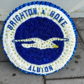 Brighton, hove, Albion, football, club, logo, Funeral, sympathy, wreath, tribute, flowers, florist, gravesend, Northfleet, Kent, London, Essex 