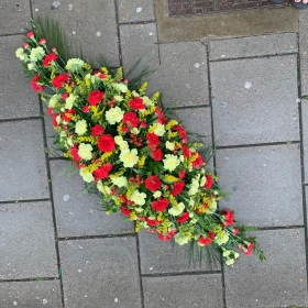Carnation, coffin, spray, Funeral, sympathy, wreath, tribute, flowers, florist, gravesend, Northfleet, Kent, London