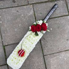 Cricket, bat, Funeral, sympathy, wreath, tribute, flowers, florist, gravesend, Northfleet, Kent, London