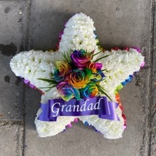 Rainbow, star, Funeral, sympathy, wreath, tribute, flowers, florist, gravesend, Northfleet, Kent, London, Essex 