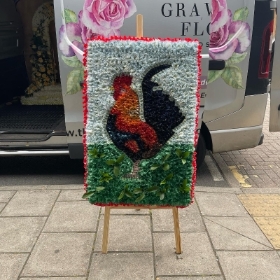 Rooster, cockerel, chicken, gypsy, traveller, Funeral, sympathy, wreath, tribute, flowers, florist, gravesend, Northfleet, Kent, London, Essex 