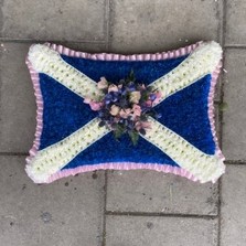 st Andrew, flag, Scottish, saltire, Funeral, sympathy, wreath, tribute, flowers, florist, gravesend, Northfleet, Kent, London