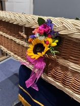 Tied coffin posies