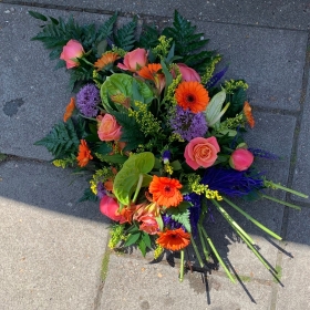 Sheaf, spray, vibrant, Funeral, sympathy, wreath, tribute, flowers, florist, gravesend, Northfleet, Kent, London