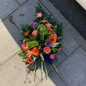 Sheaf, spray, vibrant, Funeral, sympathy, wreath, tribute, flowers, florist, gravesend, Northfleet, Kent, London