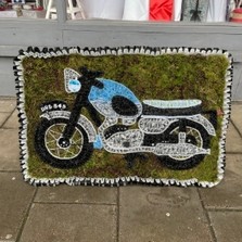 Classic, vintage, motorbike, motorcycle, Funeral, sympathy, wreath, tribute, flowers, florist, gravesend, Northfleet, Kent, London