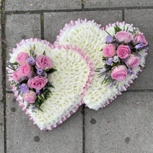 Entwined, double, heart, Funeral, sympathy, wreath, tribute, flowers, florist, gravesend, Northfleet, Kent, London, Essex 